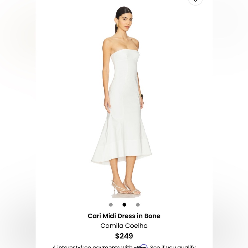 Camila Coelho Strapless white Midi Dress